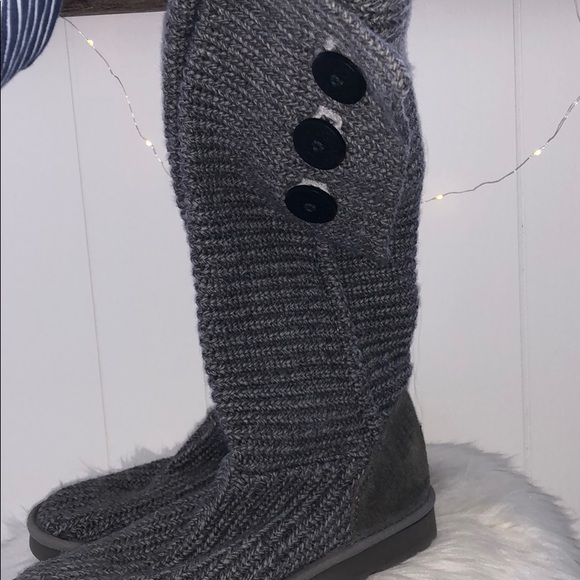 UGG Shoes - Gray Ugg knitted boots (Classic Cardy)